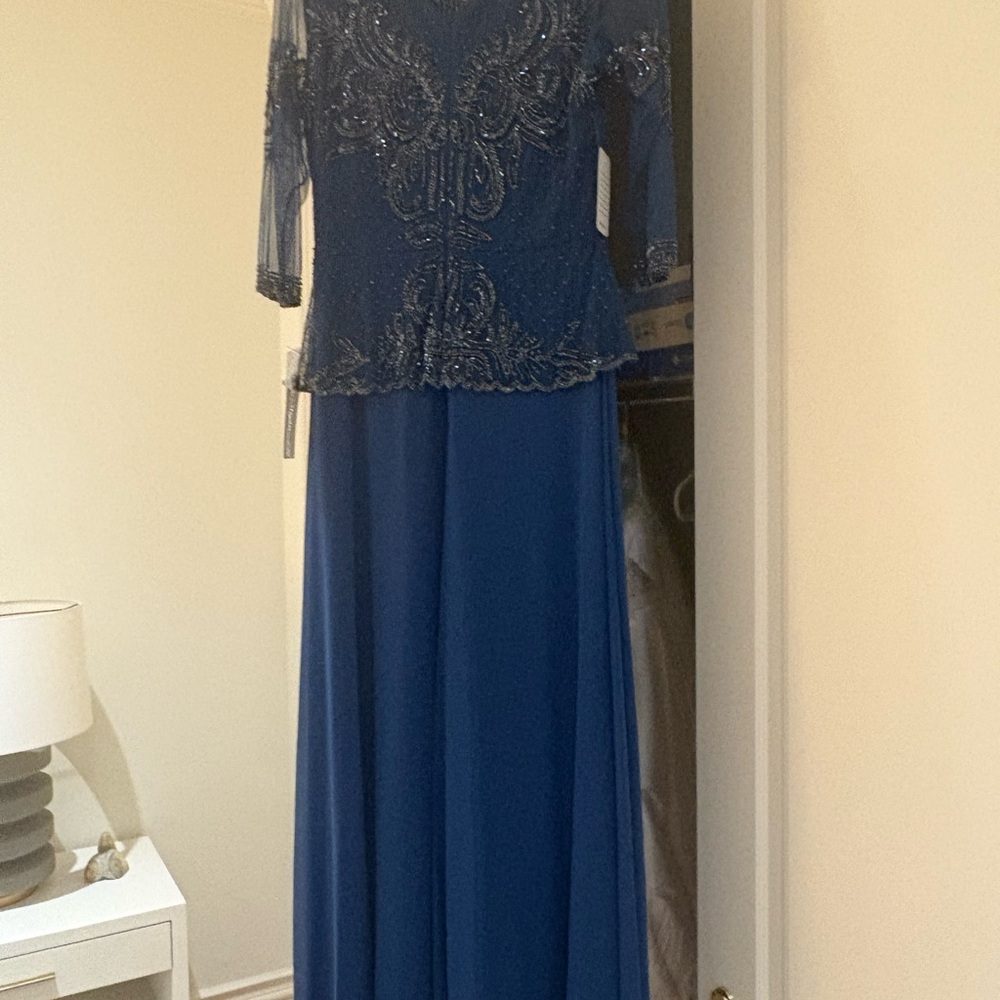 Pisarro Nights Blue Beaded Dress